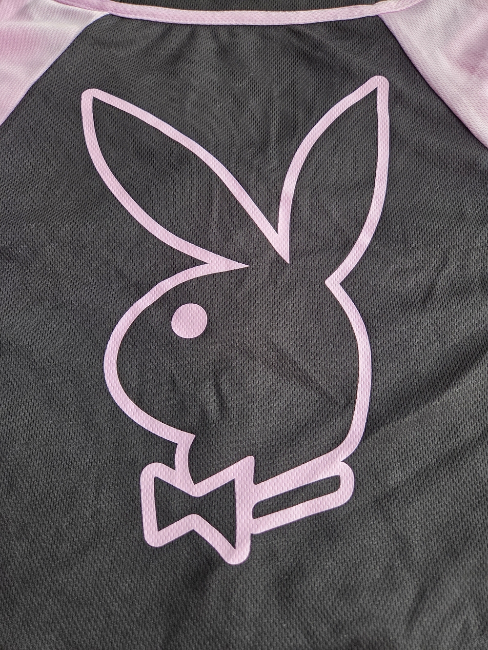 Playboy Black Pink Cropped Baseball Jersey Top NWT Women’s S - Picture 9 of 9